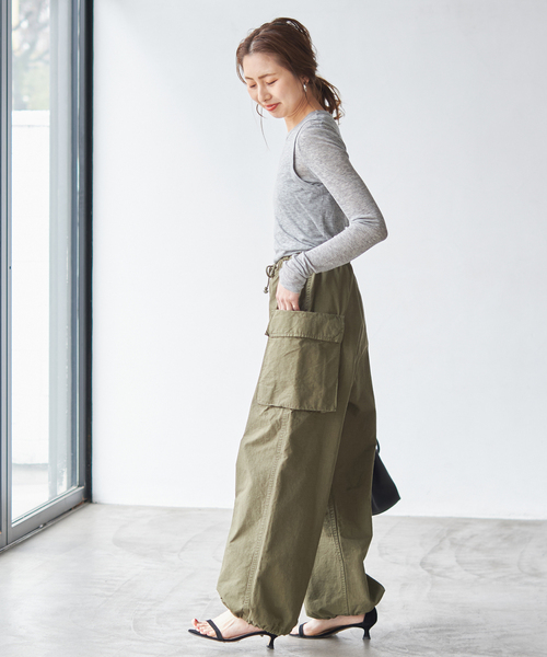 le（ル）の「【le / ル 】TENCEL LAYERED TOP（Tシャツ/カットソー・レディース・ホワイト/マルーン/グレー・FREE）」の5枚目の写真