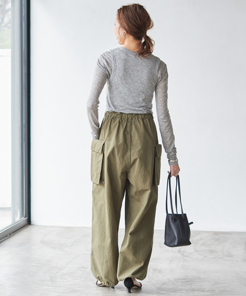 le（ル）の「【le / ル 】TENCEL LAYERED TOP（Tシャツ/カットソー・レディース・ホワイト/マルーン/グレー・FREE）」の6枚目の写真