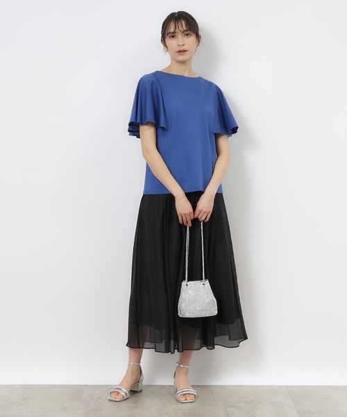 OPAQUE.CLIP（オペークドットクリップ）の「◆セットアップ対応 シアータックギャザースカート【洗濯機洗い可】（スカート・レディース・オレンジ/ブラウン系その他/グリーン/ブラック・40/38/42/36）」の11枚目の写真