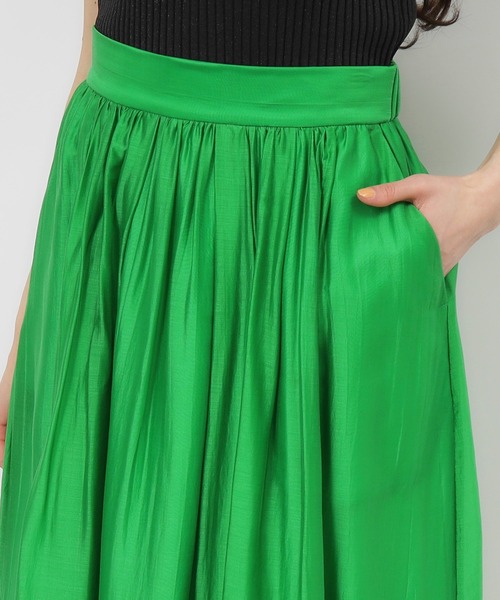 OPAQUE.CLIP（オペークドットクリップ）の「◆セットアップ対応 シアータックギャザースカート【洗濯機洗い可】（スカート・レディース・オレンジ/ブラウン系その他/グリーン/ブラック・40/38/42/36）」の14枚目の写真