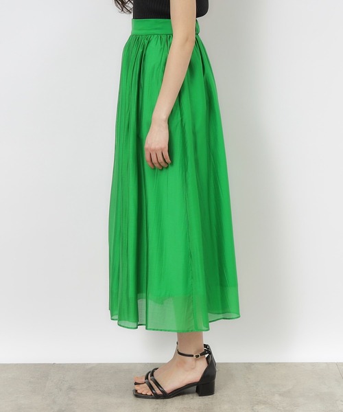 OPAQUE.CLIP（オペークドットクリップ）の「◆セットアップ対応 シアータックギャザースカート【洗濯機洗い可】（スカート・レディース・オレンジ/ブラウン系その他/グリーン/ブラック・40/38/42/36）」の16枚目の写真