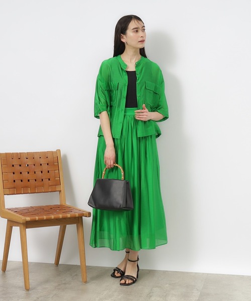 OPAQUE.CLIP（オペークドットクリップ）の「◆セットアップ対応 シアータックギャザースカート【洗濯機洗い可】（スカート・レディース・オレンジ/ブラウン系その他/グリーン/ブラック・40/38/42/36）」の19枚目の写真