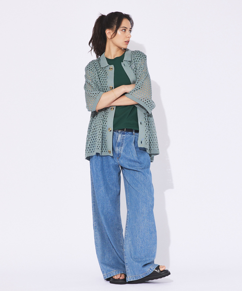 ABAHOUSE(アバハウス)の「【Revo.】ニットメッシュ/シャツカーディガン(シャツ/ブラウス・メンズ・アイボリー/サックスブルー/ブラック・L/M)」の10枚目の写真