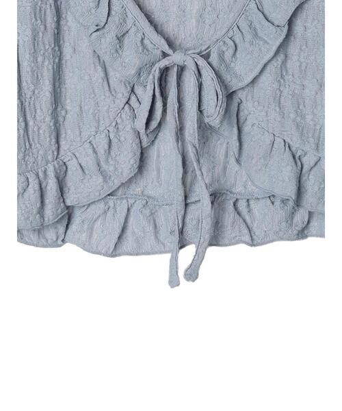 earth music&ecology（アースミュージックアンドエコロジー）の「フリルレースカーディガン（カーディガン/ボレロ・レディース・ホワイト/イエロー/ブルー・FREE）」の9枚目の写真