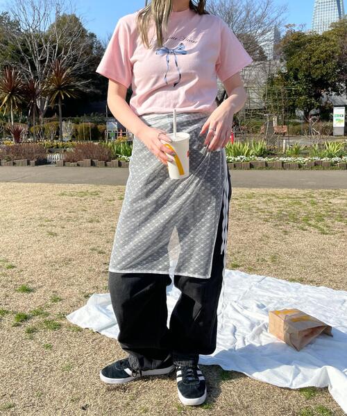WOND(ウォンド)の「リボンプリントTシャツ(Tシャツ/カットソー・レディース・ホワイト/ピンク・FREE)」の10枚目の写真