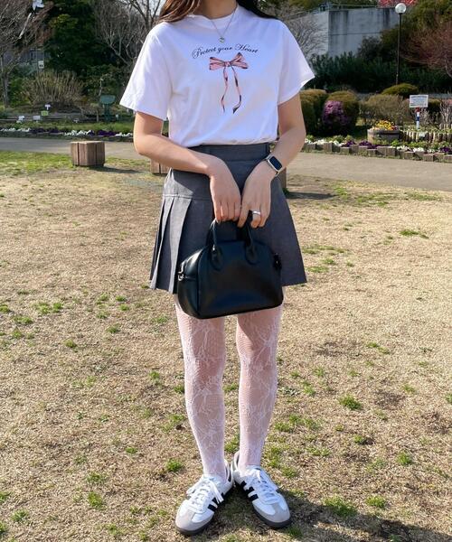 WOND(ウォンド)の「リボンプリントTシャツ(Tシャツ/カットソー・レディース・ホワイト/ピンク・FREE)」の14枚目の写真