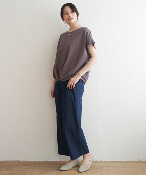 ikka(イッカ)の「鹿の子前身タックプルオーバー(Tシャツ/カットソー・レディース・ブルー/ベージュ/マスタード/モカ/ネイビー/グリーン・M/L/S)」の19枚目の写真