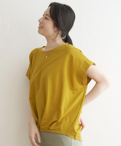 ikka(イッカ)の「鹿の子前身タックプルオーバー(Tシャツ/カットソー・レディース・ブルー/ベージュ/マスタード/モカ/ネイビー/グリーン・M/L/S)」の18枚目の写真