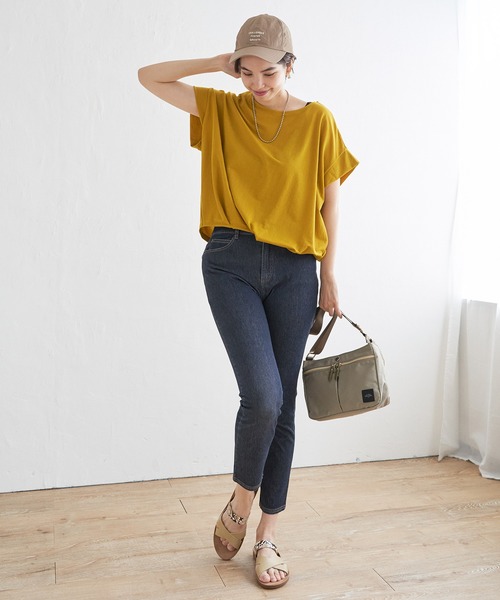 ikka(イッカ)の「鹿の子前身タックプルオーバー(Tシャツ/カットソー・レディース・ブルー/ベージュ/マスタード/モカ/ネイビー/グリーン・M/L/S)」の15枚目の写真