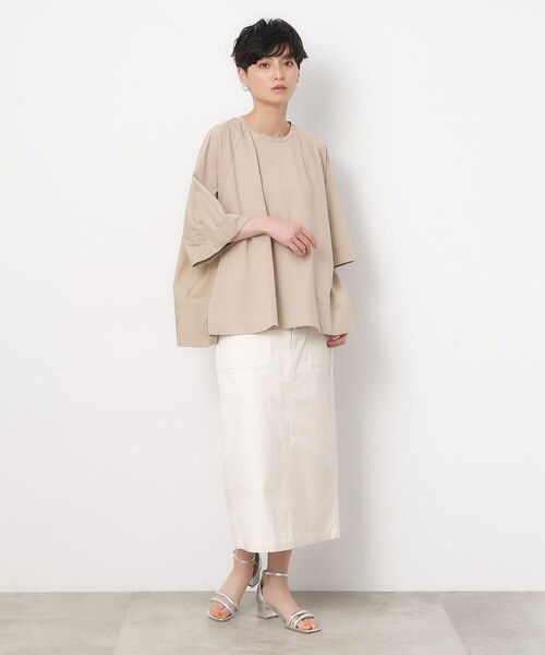 OPAQUE.CLIP（オペークドットクリップ）の「◆バックフハクドッキングAラインカットソー【洗濯機洗い可】（Tシャツ/カットソー・レディース・ホワイト/ブラック/ベージュ・38/42/40）」の7枚目の写真