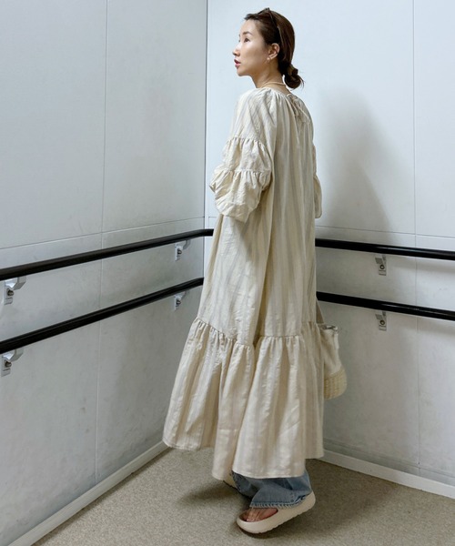 RODEO CROWNS WIDE BOWL(ロデオクラウンズワイドボウル)の「カフタンティアードワンピース(ワンピース・レディース・チャコールグレー/ベージュ系その他/オフホワイト・FREE)」の22枚目の写真