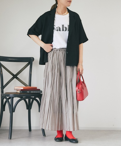 un dix cors（アンディコール）の「ワッシャースカート（スカート・レディース・グレー/ブラック/オレンジ・FREE）」の10枚目の写真