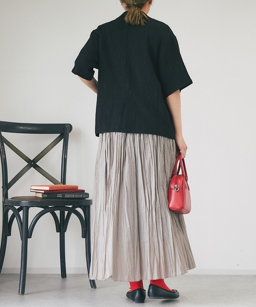 un dix cors（アンディコール）の「ワッシャースカート（スカート・レディース・グレー/ブラック/オレンジ・FREE）」の12枚目の写真