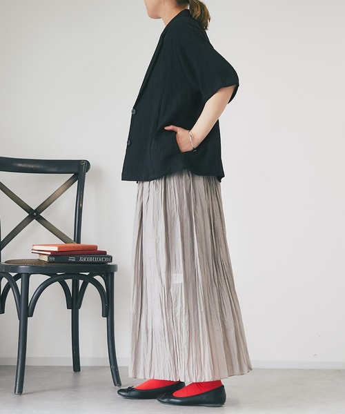 un dix cors（アンディコール）の「ワッシャースカート（スカート・レディース・グレー/ブラック/オレンジ・FREE）」の11枚目の写真