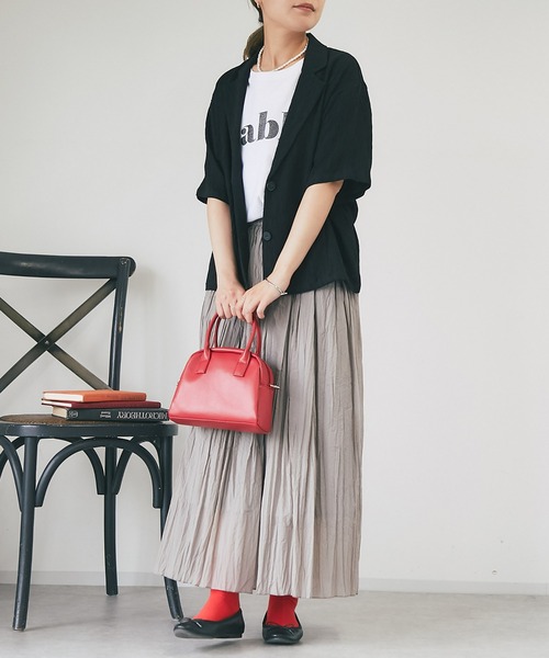 un dix cors（アンディコール）の「ワッシャースカート（スカート・レディース・グレー/ブラック/オレンジ・FREE）」の13枚目の写真