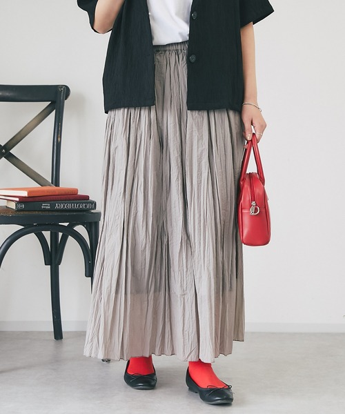 un dix cors（アンディコール）の「ワッシャースカート（スカート・レディース・グレー/ブラック/オレンジ・FREE）」の14枚目の写真