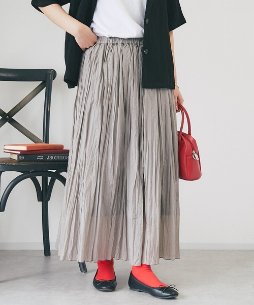 un dix cors（アンディコール）の「ワッシャースカート（スカート・レディース・グレー/ブラック/オレンジ・FREE）」の15枚目の写真