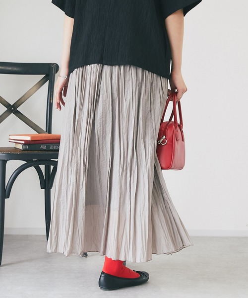 un dix cors（アンディコール）の「ワッシャースカート（スカート・レディース・グレー/ブラック/オレンジ・FREE）」の17枚目の写真