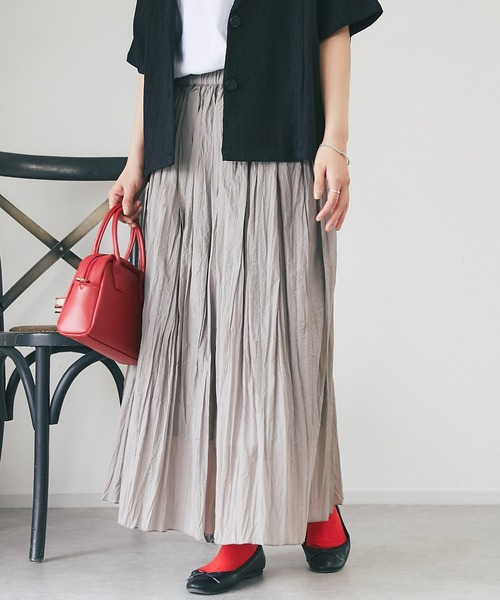 un dix cors（アンディコール）の「ワッシャースカート（スカート・レディース・グレー/ブラック/オレンジ・FREE）」の18枚目の写真