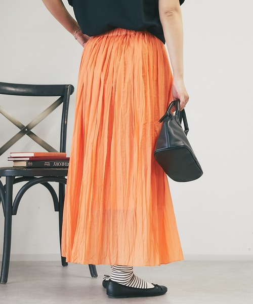 un dix cors（アンディコール）の「ワッシャースカート（スカート・レディース・グレー/ブラック/オレンジ・FREE）」の6枚目の写真