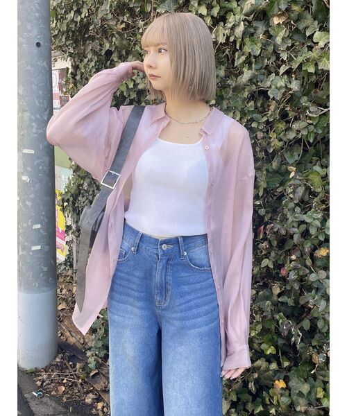 MURUA（ムルーア）の「スクエアミニマルタンク（ニット/セーター・レディース・ブルー/ブラック/オレンジ/グリーン/ホワイト・FREE）」の6枚目の写真