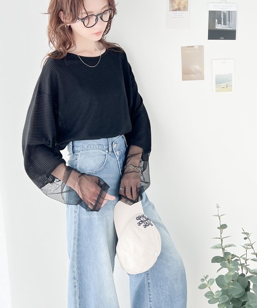 極美品☆プリーツプリーズ 変形 フリル トップス カットソー シアー 楽天市場】issey miyake pleats please（Tシャツ・カットソー
