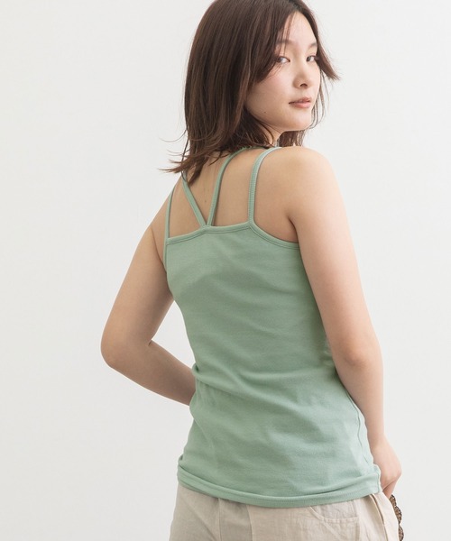 POU DOU DOU（プードゥドゥ）の「カップ付きダブルストラップキャミソール（キャミソール・レディース・ブラック/ライトブルー/アイボリー/ブラウン・3）」の20枚目の写真