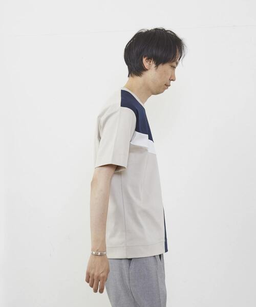 MEN'S MELROSE(メンズメルローズ)の「マーセライズドスムーステクニカルクルーネックTシャツ(Tシャツ/カットソー・メンズ・ホワイト/ベージュ・3/4/2)」の6枚目の写真