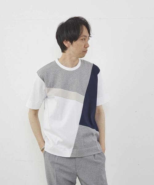 MEN'S MELROSE(メンズメルローズ)の「マーセライズドスムーステクニカルクルーネックTシャツ(Tシャツ/カットソー・メンズ・ホワイト/ベージュ・3/4/2)」の15枚目の写真