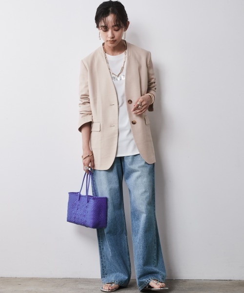 CHIC STYLE(シックスタイル)の「<大きいサイズ>5分袖ラグランスリーブ箔ロゴプリントTシャツ シックスタイル(Tシャツ/カットソー・レディース・オフホワイト/杢グレー・L/5L/4L/3L/LL)」の7枚目の写真