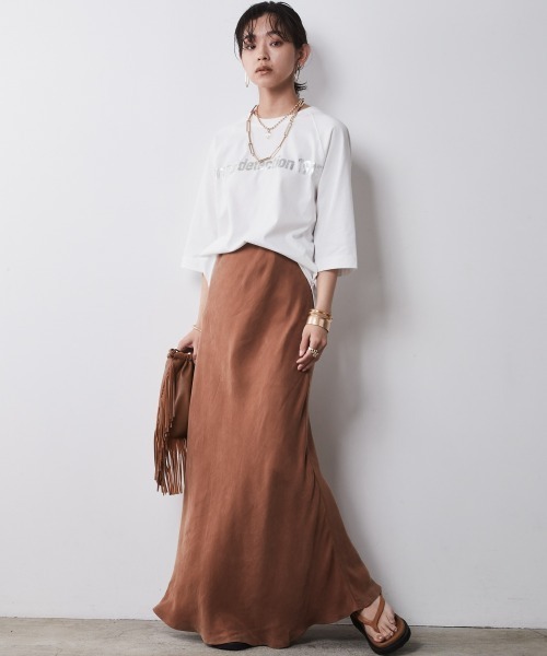 CHIC STYLE(シックスタイル)の「<大きいサイズ>5分袖ラグランスリーブ箔ロゴプリントTシャツ シックスタイル(Tシャツ/カットソー・レディース・オフホワイト/杢グレー・L/5L/4L/3L/LL)」の21枚目の写真