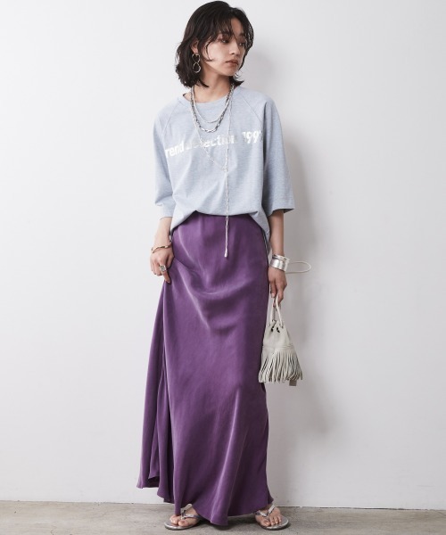 CHIC STYLE(シックスタイル)の「<大きいサイズ>5分袖ラグランスリーブ箔ロゴプリントTシャツ シックスタイル(Tシャツ/カットソー・レディース・オフホワイト/杢グレー・L/5L/4L/3L/LL)」の9枚目の写真