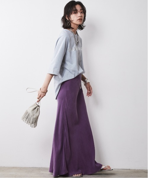CHIC STYLE(シックスタイル)の「<大きいサイズ>5分袖ラグランスリーブ箔ロゴプリントTシャツ シックスタイル(Tシャツ/カットソー・レディース・オフホワイト/杢グレー・L/5L/4L/3L/LL)」の6枚目の写真
