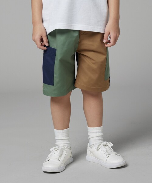 COMME CA ISM（コムサイズム）の「パッチワークパンツ（その他パンツ・キッズ・カーキ/グリーン・100cm/110cm/150cm/140cm/130cm/120cm）」の2枚目の写真