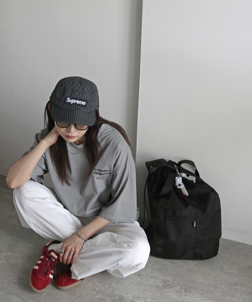 COURO(コウロ)の「ワンポイント刺繍ボーダーTシャツ(Tシャツ/カットソー・レディース・ライトグレー/オレンジ/ブルー/ブラック・M/L/XL)」の18枚目の写真