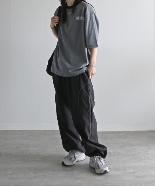 COURO(コウロ)の「ワンポイント刺繍ボーダーTシャツ(Tシャツ/カットソー・レディース・ライトグレー/オレンジ/ブルー/ブラック・M/L/XL)」の19枚目の写真