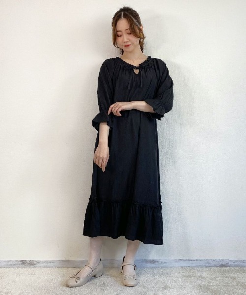 フィント 2024 完売品 ワンピース 楊柳ギャザースモックワンピース/F i.n.t HOME/fint フィント