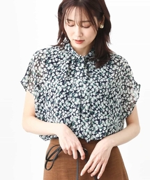 MK MICHEL KLEIN | 小花柄シフォンブラウス/2way/洗える(シャツ/ブラウス)