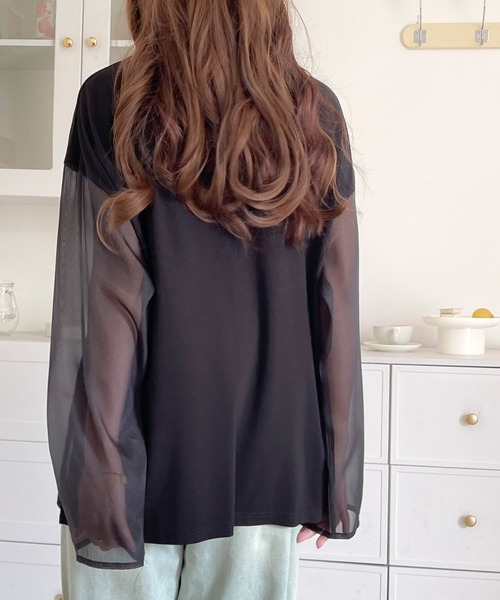BANNER SELECT(バナーセレクト)の「袖シアードッキングカットソー(Tシャツ/カットソー・レディース・ブルーグレー/ブラック/ベージュ・S/L/M)」の22枚目の写真