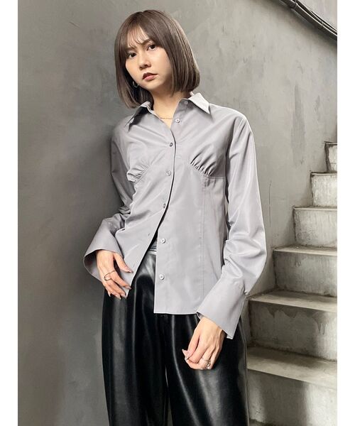 MURUA（ムルーア）の「ブラディテールシャツ（シャツ/ブラウス・レディース・グレー/ホワイト・FREE）」の3枚目の写真