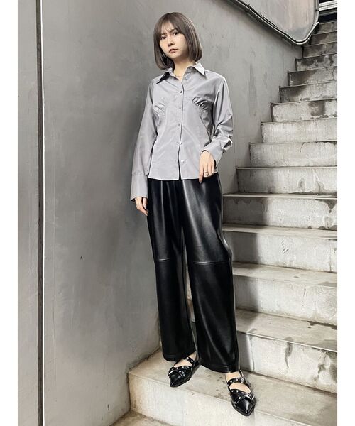 MURUA（ムルーア）の「ブラディテールシャツ（シャツ/ブラウス・レディース・グレー/ホワイト・FREE）」の5枚目の写真