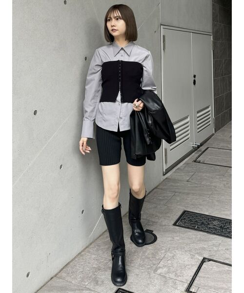 MURUA（ムルーア）の「ブラディテールシャツ（シャツ/ブラウス・レディース・グレー/ホワイト・FREE）」の14枚目の写真