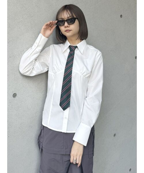 MURUA（ムルーア）の「ブラディテールシャツ（シャツ/ブラウス・レディース・グレー/ホワイト・FREE）」の17枚目の写真