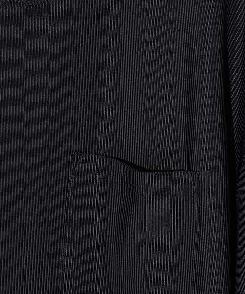 AH ABAHOUSE（エーエイチアバハウス）の「ストライプ ジャガード 半袖 Tシャツ（Tシャツ/カットソー・メンズ・ホワイト/ブラック/ラベンダー/グレー・48/46）」の8枚目の写真