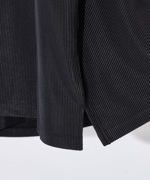 AH ABAHOUSE（エーエイチアバハウス）の「ストライプ ジャガード 半袖 Tシャツ（Tシャツ/カットソー・メンズ・ホワイト/ブラック/ラベンダー/グレー・48/46）」の9枚目の写真