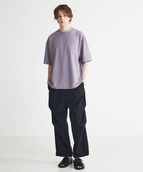 AH ABAHOUSE（エーエイチアバハウス）の「ストライプ ジャガード 半袖 Tシャツ（Tシャツ/カットソー・メンズ・ホワイト/ブラック/ラベンダー/グレー・48/46）」の15枚目の写真