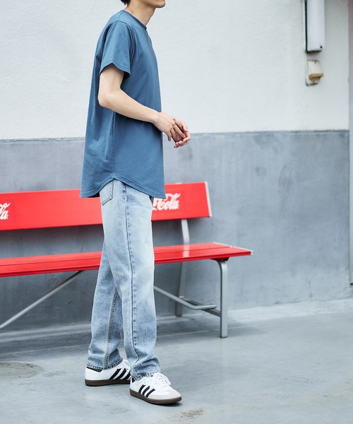 coca（coca）（コカ）の「テールカットTシャツ シワになりにくい イージーケア（Tシャツ/カットソー・メンズ・グレイッシュベージュ/チャコール/ブルー/ブラウン/ブラック/ホワイト/ネイビー/ライトグレー・M/L/XL）」の15枚目の写真