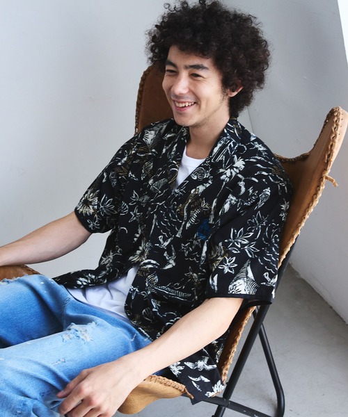 BAYFLOW(ベイフロー)の「【HAIR CALIFORNIA】柄シャツ(シャツ/ブラウス・メンズ・ブラック/ナチュラル・MEDIUM/LARGE)」の2枚目の写真