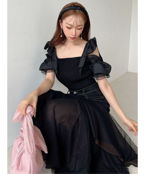 RESEXXY（リゼクシー）の「ボリュームリボンニットトップス（ニット/セーター・レディース・その他1/ピンク/ブラック・FREE）」の19枚目の写真