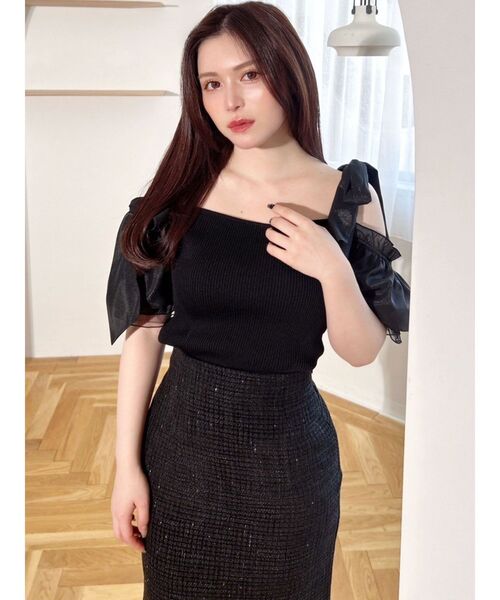 RESEXXY（リゼクシー）の「ボリュームリボンニットトップス（ニット/セーター・レディース・その他1/ピンク/ブラック・FREE）」の17枚目の写真